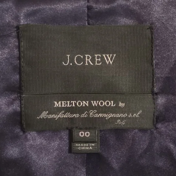 J. Crew Melton Wool Navy Blue Pea Coat With Toogle Front And Hood Size 00 - Picture 9 of 11